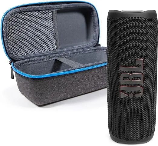 JBL Flip 6 Waterproof Portable Wireless Bluetooth Speaker Bundle with divvi! Premium Hardshell Case - Black