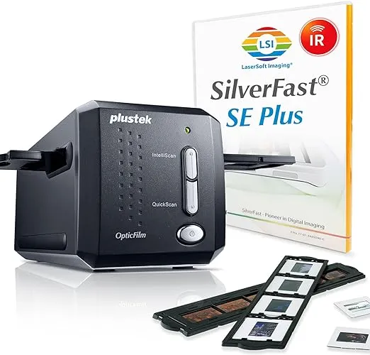 Plustek OpticFilm 8200i SE , 35mm Film & Slide Scanner. 7200 dpi / 48-bit Output. Integrated Infrared Dust/Scratch Removal. Bundle Silverfast SE Plus 9 , Support Mac and PC.