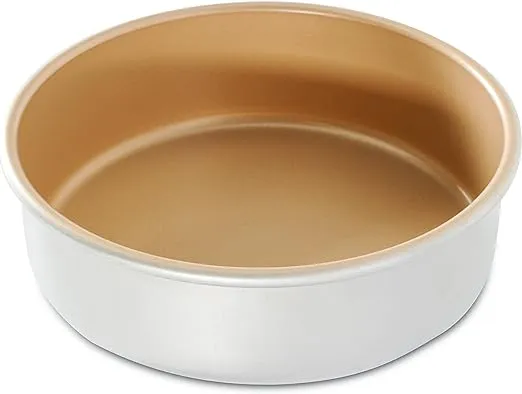 Nordic Ware 46850, Aluminium Naturals Nonstick 8" Round Layer Cake Pan, 8 Inch, Metallic