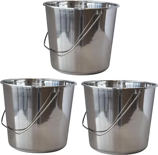 SSB422SET Large Stainless Steel Bucket Set – 3Piece