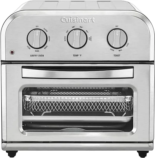 Cuisinart TOA-26 Compact Airfryer Toaster Oven, 1800-Watt Motor with 6-in-1 Functions and Wide Temperature Range, Air Fryer, Stainless Steel