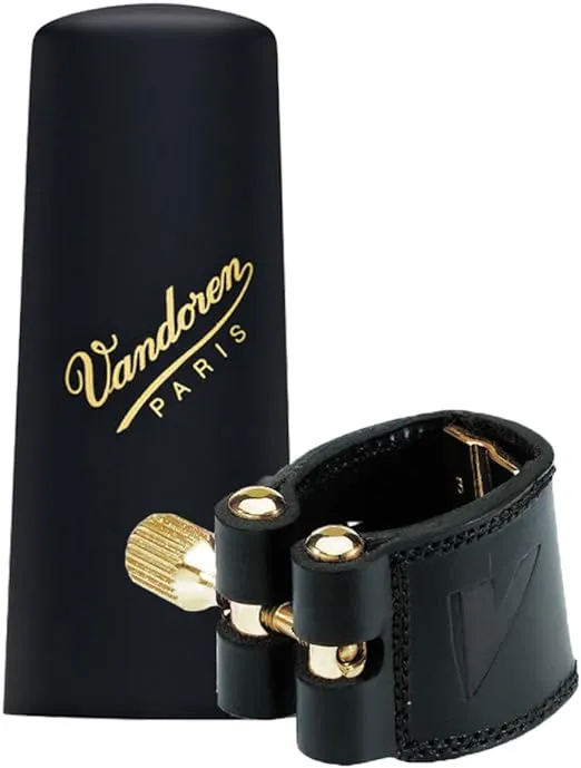 Vandoren LC26P Leather Ligature and Plastic Cap for Soprano Sax with 3 Interchangeable Pressure Plates