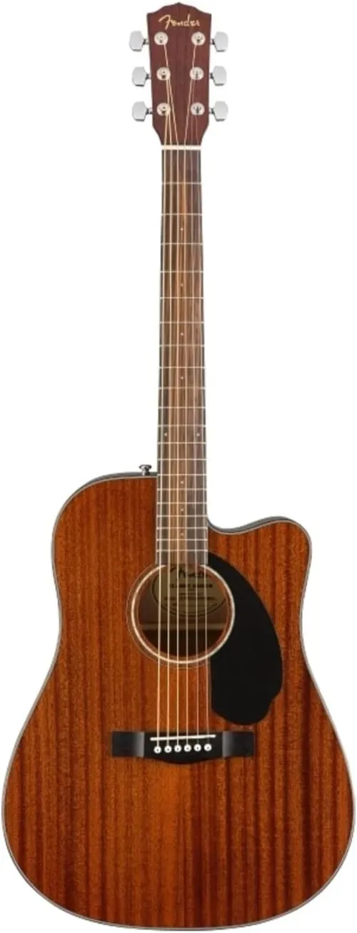 Fender CD-60SCE All-Mahogany Dreadnought Cutaway Acoustic Electric Guitar, with 2-Year Warranty, Fishman Pickup and Preamp System, Natural