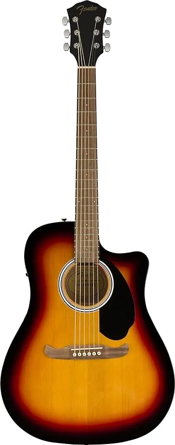 Fender FA-125CE Dreadnought Acoustic Electric Guitar, with 2-Year Warranty, Sunburst