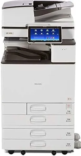 Ricoh Aficio MP C3004 Color Laser Multifunction Copier - A3/A4, 30ppm, Copy, Fax, Print, Scan, Auto Duplex, Network, WIFI, 4 Trays, Stand, Comes with Pre-installed PostScript 3 Supplement (Renewed)