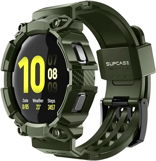 SUPCASE for Samsung Galaxy Watch 5 44mm Band with Case (Unicorn Beetle Pro), [Military-Grade Drop Protection] Rugged Men Cover with Adjustable Strap Band for Samsung Galaxy Watch 5/4 44mm, DarkGreen