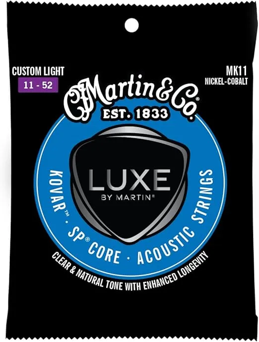 Luxe by Martin Kovar Acoustic Guitar Strings, Custom Light Nickel-Cobalt Alloy