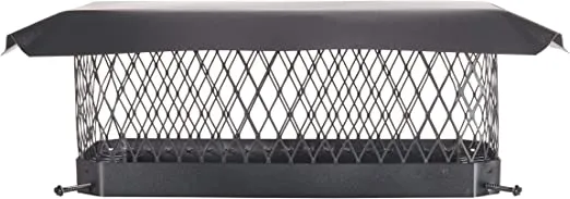 Galvanized Steel Chimney Cover - 9" x 18" Bolt-On Chimney Cap, Single Chimney Flue Cover to Fit on Existing Flue Tiles, Chimney Vent Cap (Black)