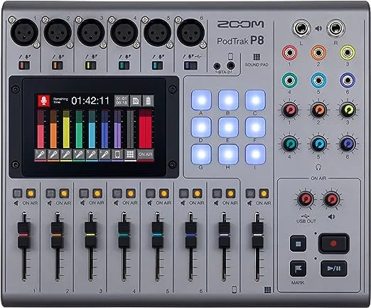 Zoom PodTrak P8 8-channel Podcasting Mixer