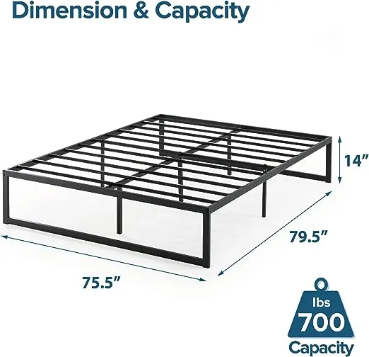 ZINUS Abel Metal Platform Bed Frame, Mattress Foundation with Steel Slat Support, No Box Spring Needed, Easy Assembly, King