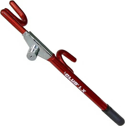 Winner International The Club 1100 LX Series Steering Wheel Lock, Red, Large