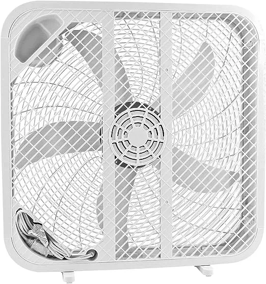 Genesis 20" Box Fan, 3 Settings, Max Cooling Technology, Carry Handle, White (G20BOX-WHT)