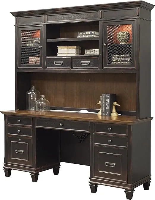 Martin Furniture Hartford Hutch, Brown - Fully Assembled