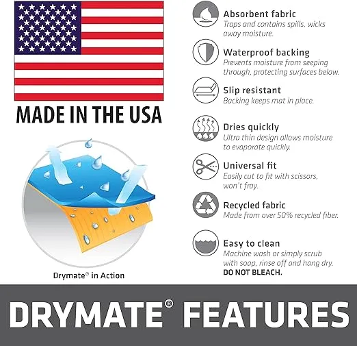 Drymate Premium XL Under Sink Mat, Waterproof Cabinet Protection Mats for Kitchen & Bathroom, Absorbent Shelf Liners, Slip-Resistant, Non-Adhesive, Machine Washable (USA Made)(24”x59”)(Tan)