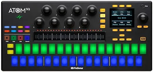 PreSonus ATOM SQ Hybrid MIDI Keyboard/Pad Performance and Production Controller with Studio One Artist and Ableton Live Lite DAW Recording Software