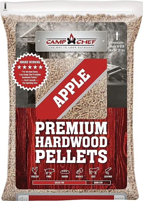 Camp Chef Orchard Apple BBQ Pellets, Hardwood Pellets for Grill, Smoke, Bake, Roast, Braise and BBQ, 20 lb. Bag