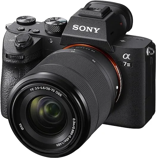 Sony a7III Full Frame Mirrorless Camera with FE 28-70mm F3.5-5.6 OSS Lens Kit ILCE-7M3K/B | Official Sony USA Partner Model | Bundle with Telephoto & Wide-Angle Lens Set, 2X 64GB Cards, Deco Gear Bag