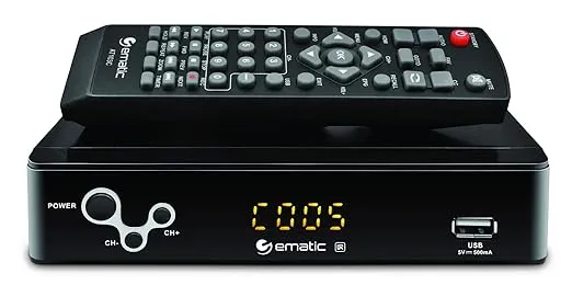 Digital Converter, Ematic Digital TV Converter Box with Recording, Playback, & Parental Controls, AT103B (Non-Retail Packaging)