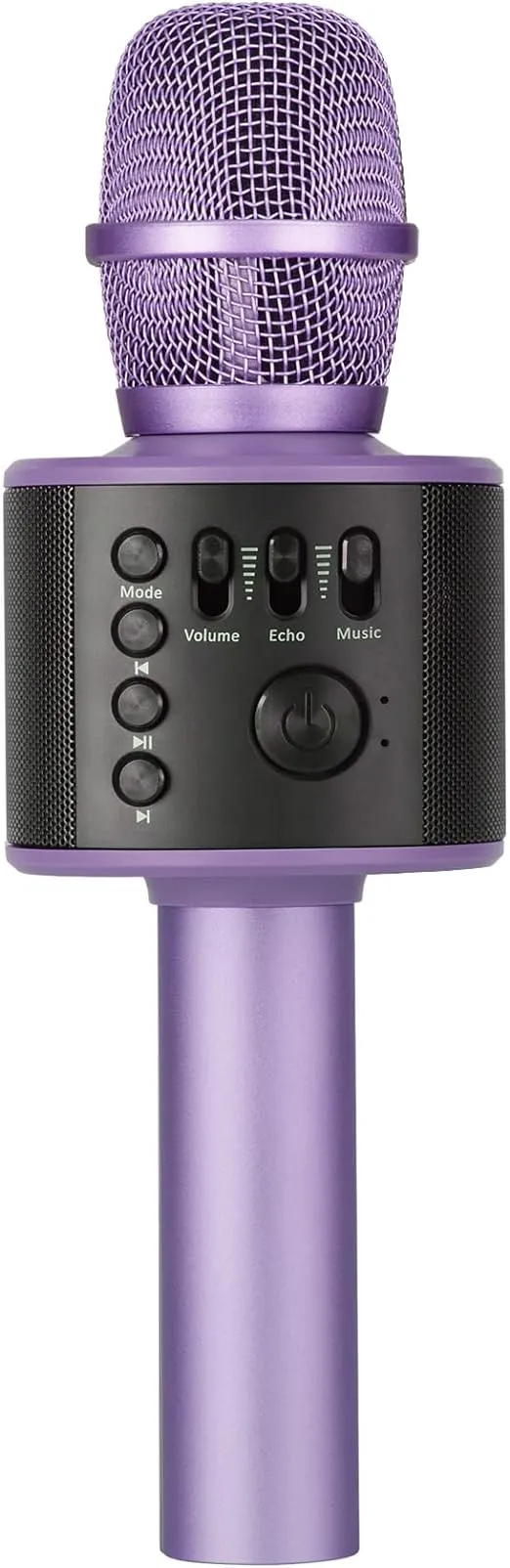 Core Innovations Wireless Bluetooth Karaoke Microphone with Built-in Speakers + HD Recording, Portable Handheld Mic | Lilac