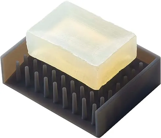 YAMAZAKI home 2995 Self Draining Soap Tray-Floating Holder Dish for Sink, One Size, Black