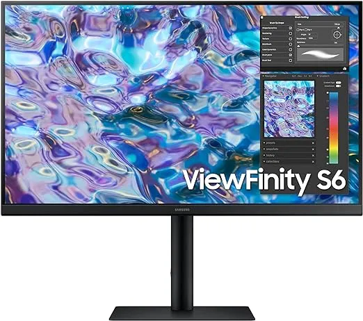 SAMSUNG S61B Series 27-Inch QHD (2560x1440) Computer Monitor, 75Hz, HDMI, IPS Panel, DisplayPort, FreeSync, Height Adjustable Stand (LS27B610EQNXZA), Black