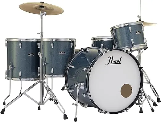 Pearl Roadshow 5 Piece Complete Rock Kit Drum Set with Hardware and Cymbals (RS525WFC/C703)