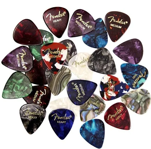 Fender Premium Picks Sampler - 24 Pack Includes Thin, Medium & Heavy Gauges