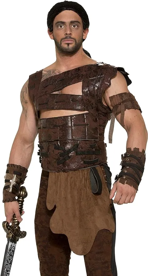 Rubies Men's Medieval Fantasy Costume Armor and Belt, Brown, One Size for Themed Parties and Halloween