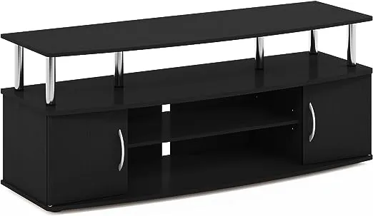 Furinno JAYA Large Entertainment Stand for TV Up to 55 Inch, Americano/Chrome