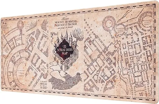 Grupo Erik Harry Potter The Marauder's Map XXL Mouse Mat - Desk Pad - 31.5 Inch x 13.78 Inch Non-Slip Rubber Base Mouse Pad, Gaming Mouse Pad, Keyboard Mouse Mat - Harry Potter Gifts