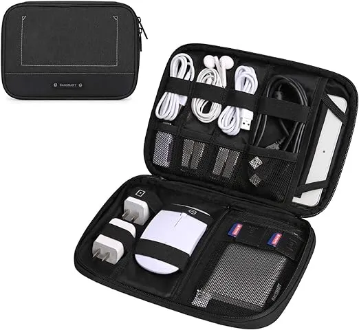 BAGSMART Electronic Organizer Travel Cable Organizer Electronics Accessories Cases for 7.9 inch iPad Mini, Cables, Chargers, USB, SD Card