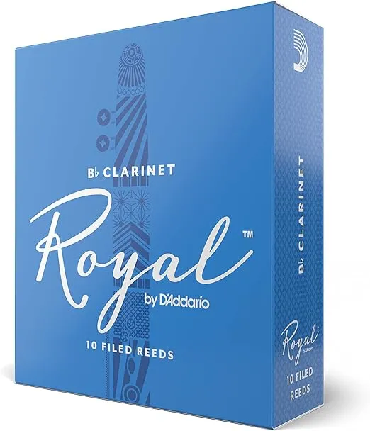 D’Addario Woodwinds - Royal Bb Clarinet Reeds - B Flat Clarinet Reeds - Reeds for Clarinet - Clarinet Bb Reeds - Strong Spine - Filed Cut - Strength 2.5, 10-Pack