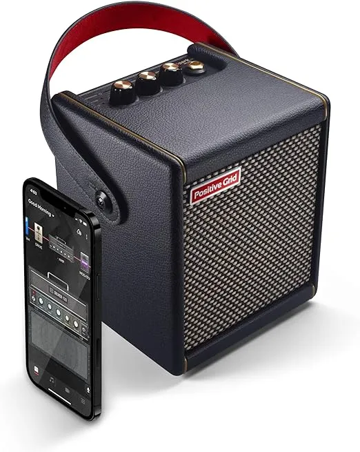 Positive Grid Spark Mini 10W Small Smart Guitar Amp & Bluetooth Speaker | Portable Sound for Guitar Playing at Home or On The Go | Black