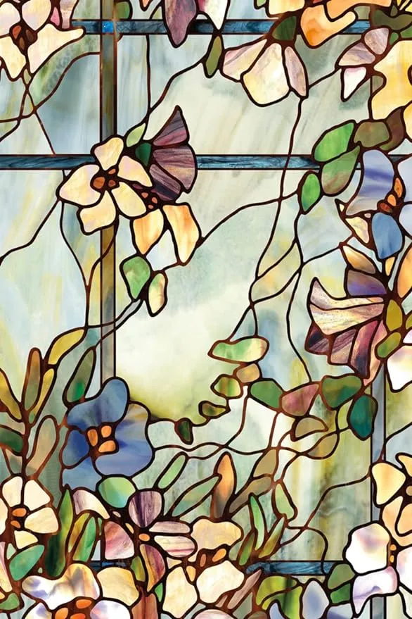 Artscape Trellis | Window Privacy Film Stained Glass Pattern | Non-Adhesive & UV Protection | Easy to Apply & Removable | 24 x 36 inches | Made in USA