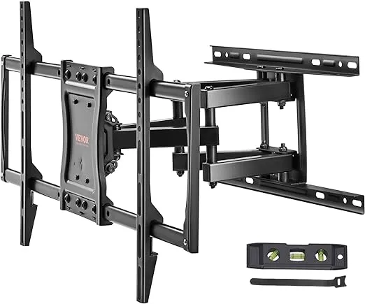 VEVOR Full Motion TV Mount Fits for Most 37-75 inch TVs, Swivel Tilt Horizontal Adjustment TV Wall Mount Bracket with 4 Articulating Arms, Max VESA 600x400mm, Holds up to 132 lbs