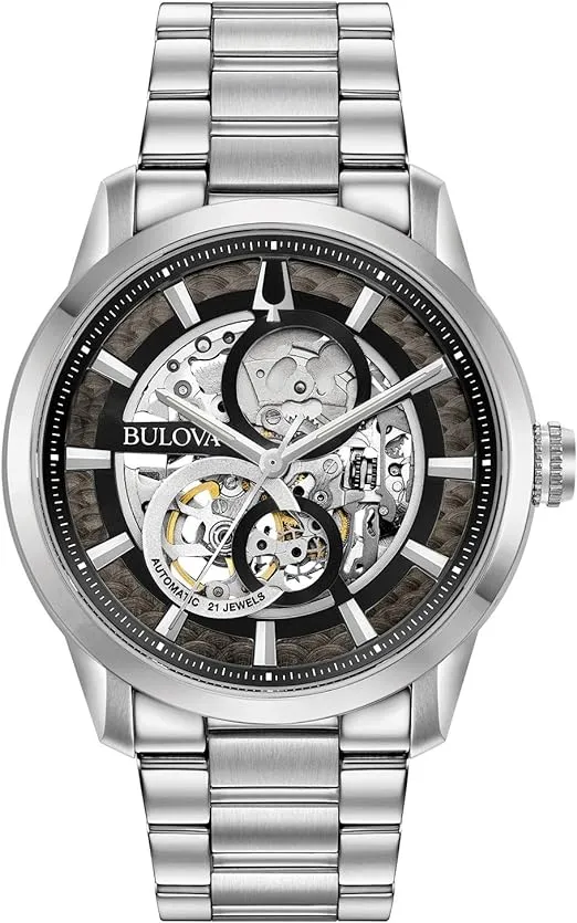 Bulova Mens Classic Sutton Automatic Stainless Steel Bracelet Watch