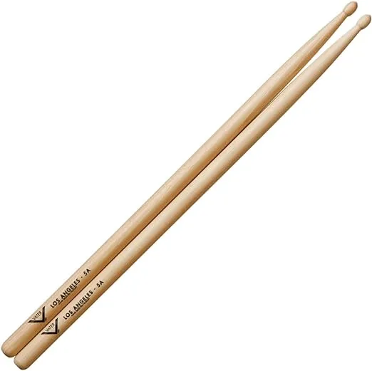 Vater Los Angeles 5A Wood Tip Hickory Drum Sticks, Pair