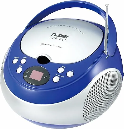 Naxa Electronics NPB-251 Portable CD Player with AM/FM Stereo Radio, Blue