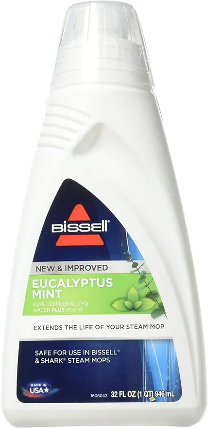 BISSELL EUCALYPTUS MINT DEMINERALIZED STEAM MOP WATER, 32 ounces, 1392, WHITE