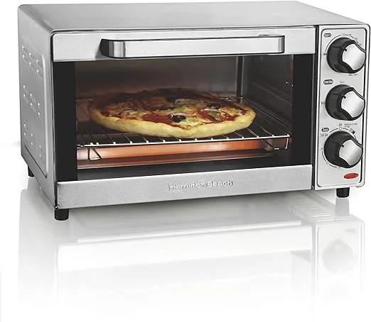 Hamilton Beach Countertop Toaster Oven & Pizza Maker Large 4-Slice Capacity, Stainless Steel (31401)