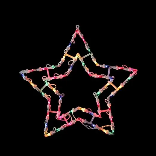 Northlight 16" Multi-Color Lighted Star Christmas Window Silhouette Decoration