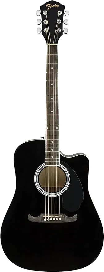 Fender FA-125CE Dreadnought Acoustic Guitar, Black