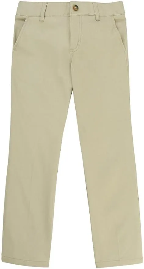 Girls' Straight Fit Stretch Twill Pant - French Toast - Khaki - 4 - Machine Washable