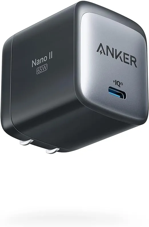 Anker USB C Charger, 715 Charger (Nano II 65W), GaN II PPS Fast Compact Foldable Charger for MacBook Pro, Galaxy, Dell, iPhone 15, iPad Pro, and More