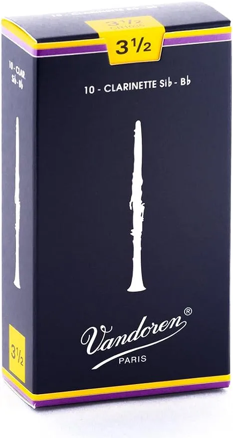 Vandoren CR1035 Bb Clarinet Traditional Reeds Strength 3.5; Box of 10