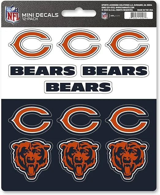 FANMATS NFL Unisex-Teen Decal Set Mini 12 Pack