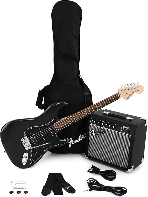 Fender 6 String Acoustic Guitar Pack, Right, Charcoal Frost Metallic, Full (0372821069)