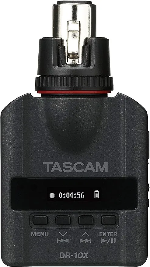 TASCAM XLR Micro Audio Portable Digital Recorder for XLR Microphones, Voice Recorder, Interview and News Gathering, Black (DR-10X)