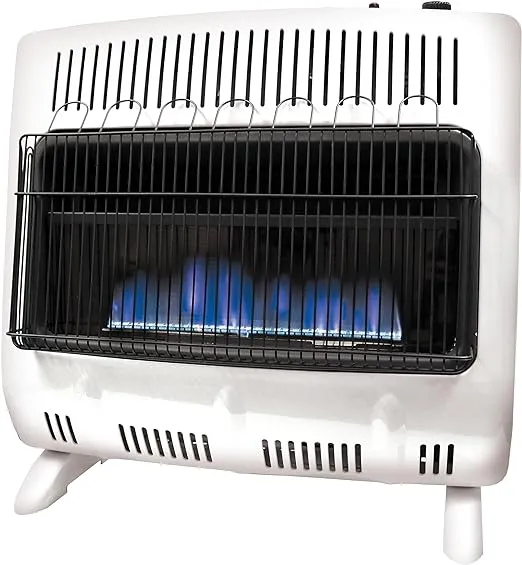 Mr. Heater MHVFDF30BFT 30,000 BTU Vent Free Blue Flame Dual Fuel Natural Gas and Propane Heater For Cold Rooms, Additions, Sun Rooms & Cabins - White