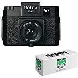 Holga 120N Medium Format Film Camera (Black) with Ilford HP5 Plus Black and White Negative Film 120mm Single Roll